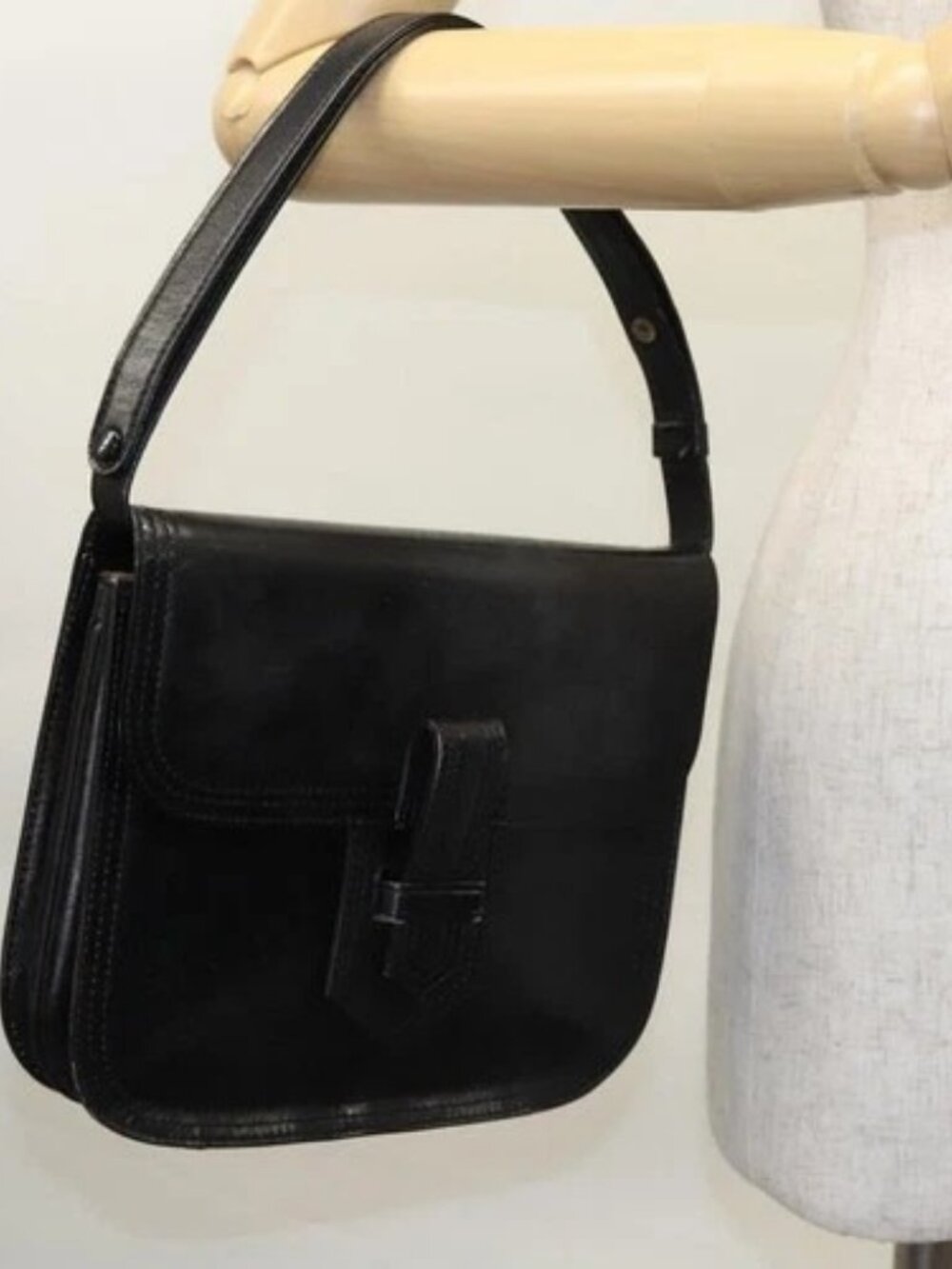 SAINT LAURENT Shoulder Bag Leather Black Auth - Picture 14 of 16